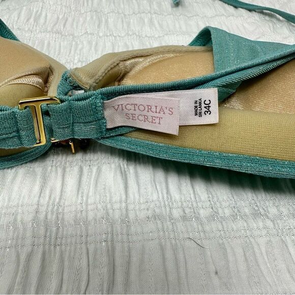 Victoria’s Secret Turquoise Charm Halter Bikini Top- Size 34C - Picture 4 of 5